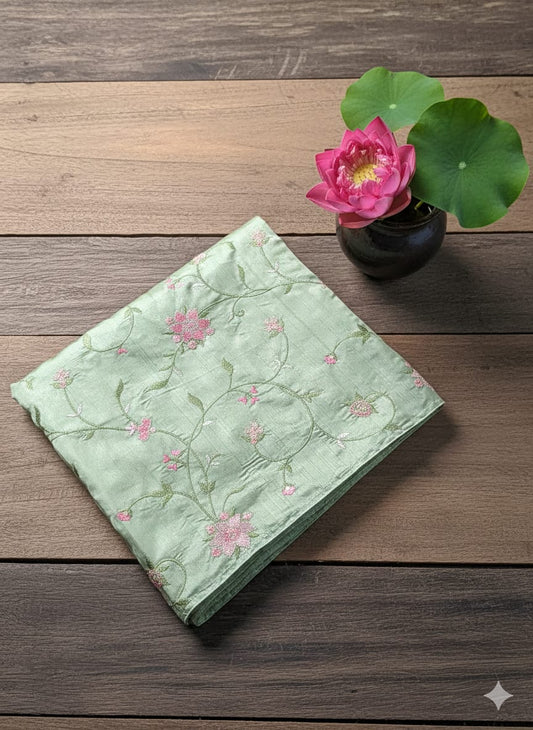 Sage Bloom Tussar Saree