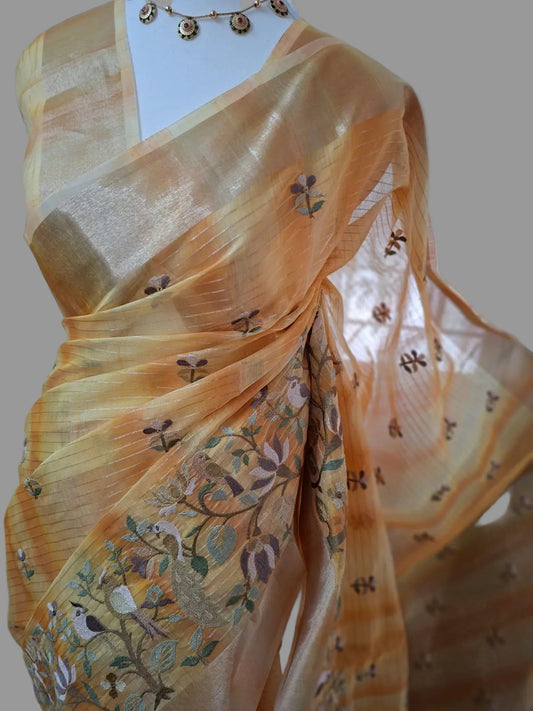 Kora Embroidered Saree