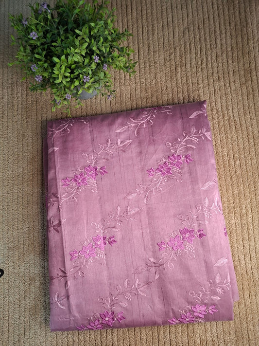 Blended Tussar-Embroideried Saree