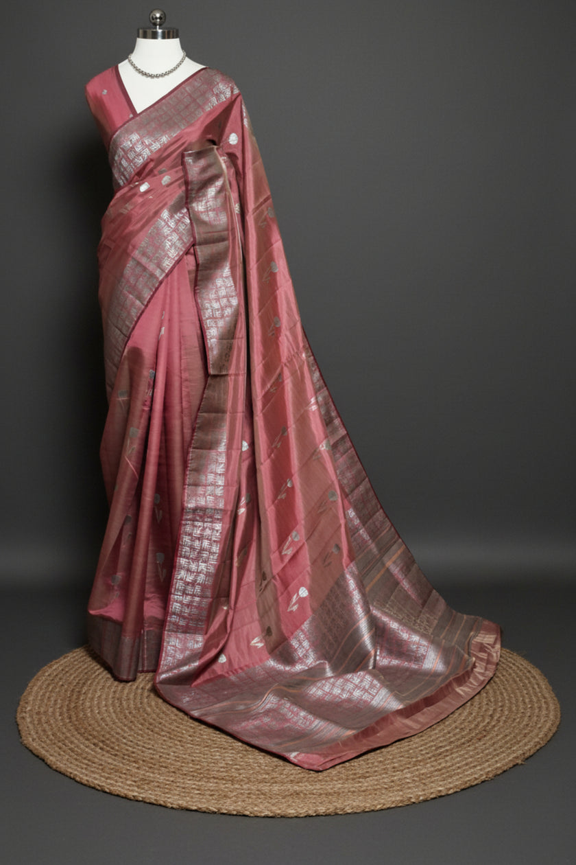 Maroon Lustre Silk