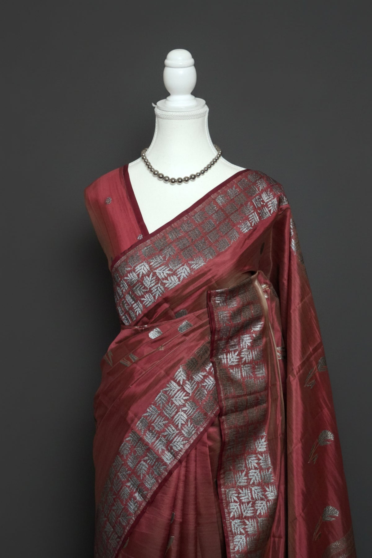 Maroon Lustre Silk