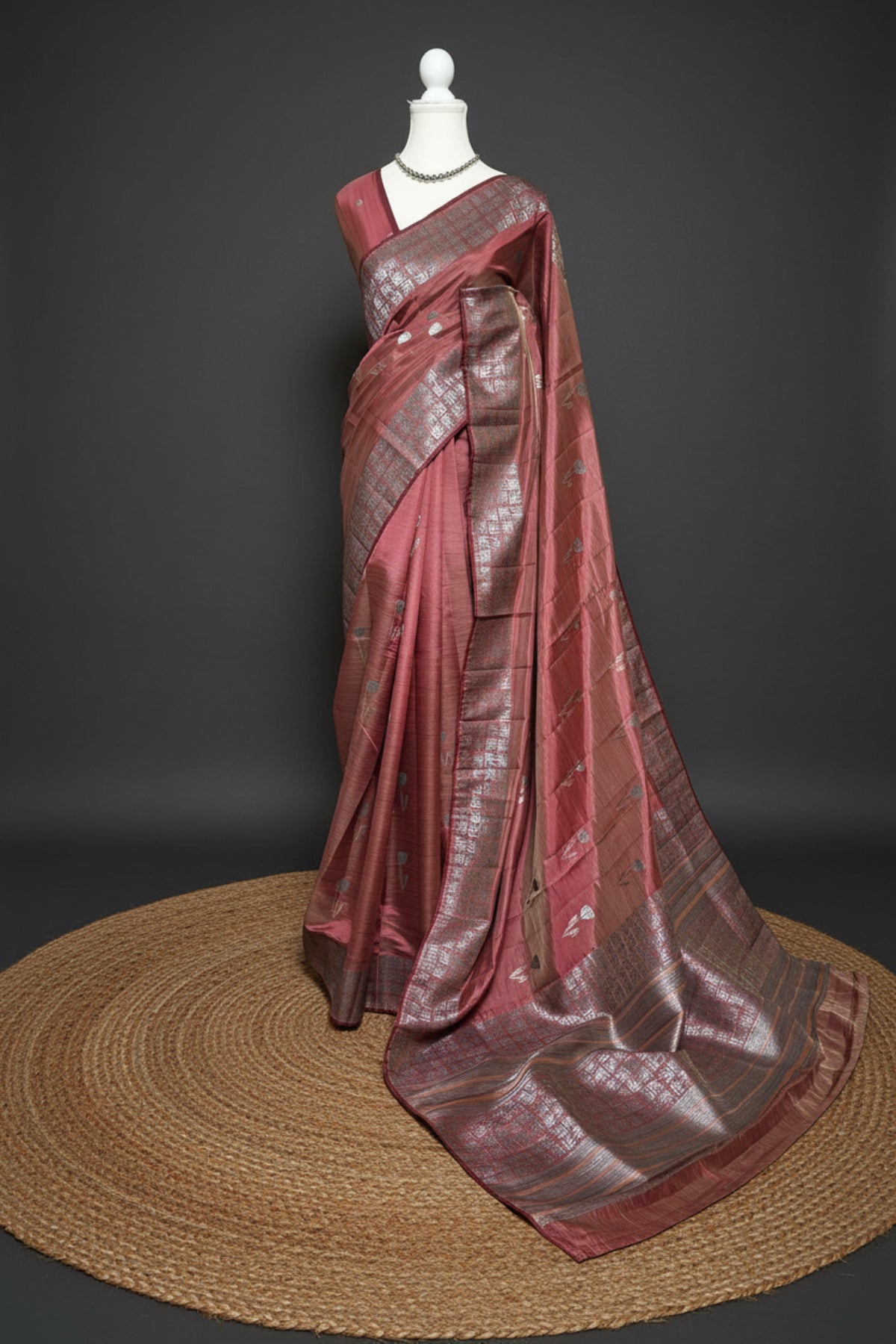 Maroon Lustre Silk