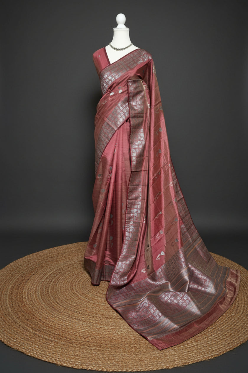 Maroon Lustre Silk