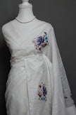 Snow Bloom Printed Semi Jute Saree