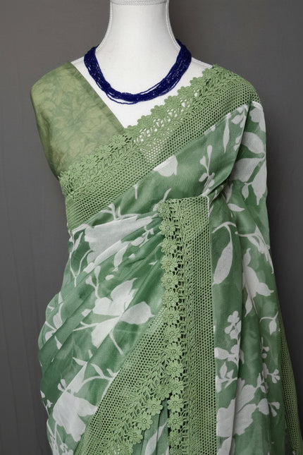 Crochet Bloom Kota Saree