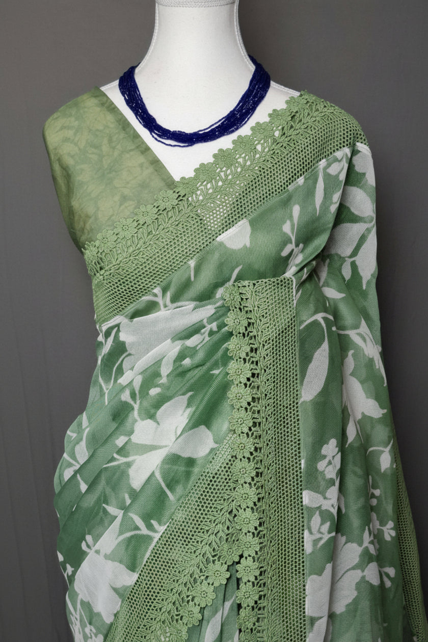 Crochet Bloom Kota Saree
