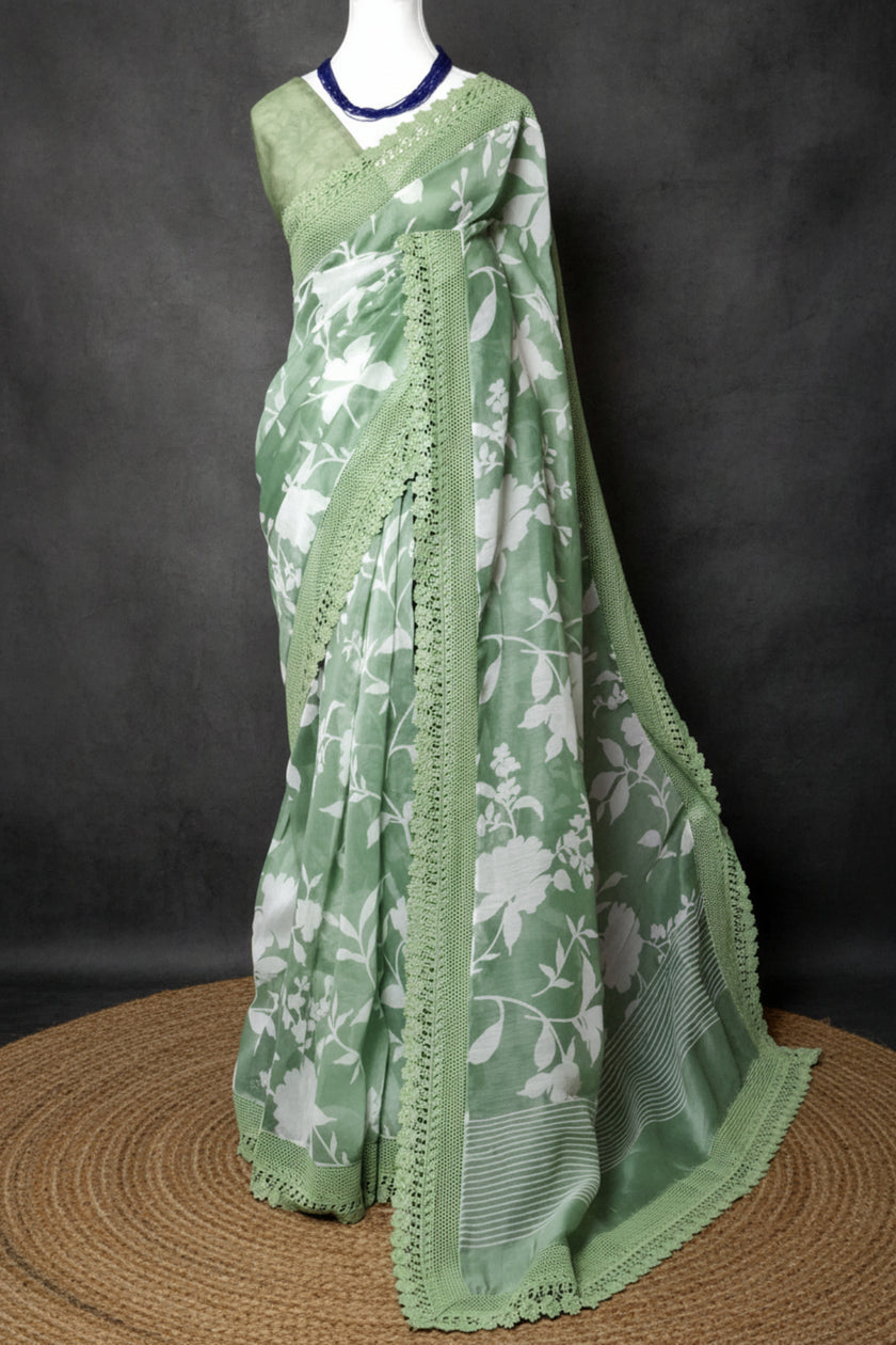 Crochet Bloom Kota Saree