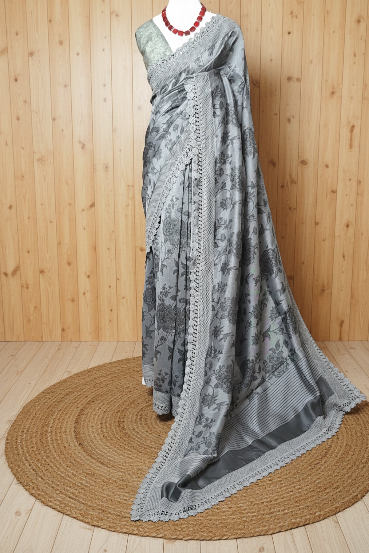 Crochet Bloom Kota Saree