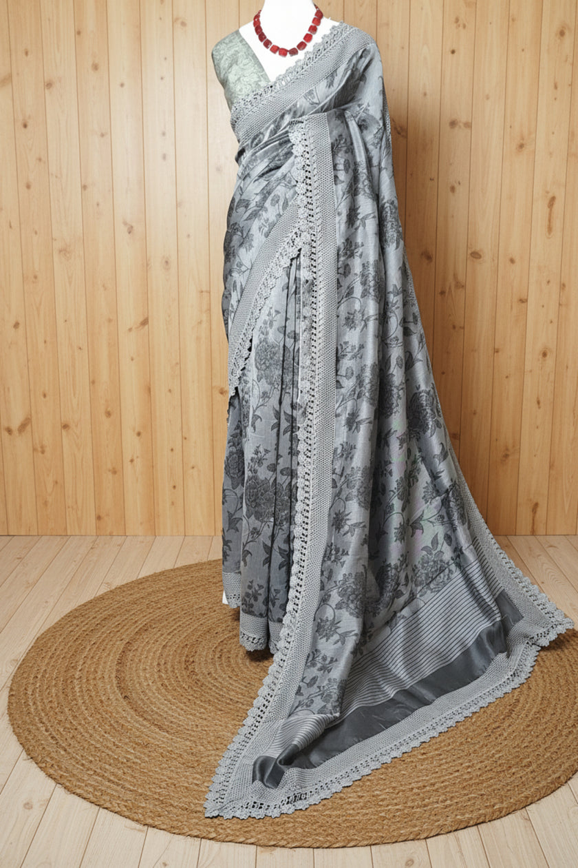 Crochet Bloom Kota Saree