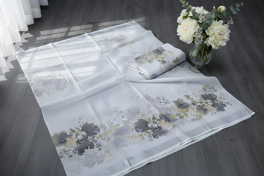 Floral Haze Linen Saree