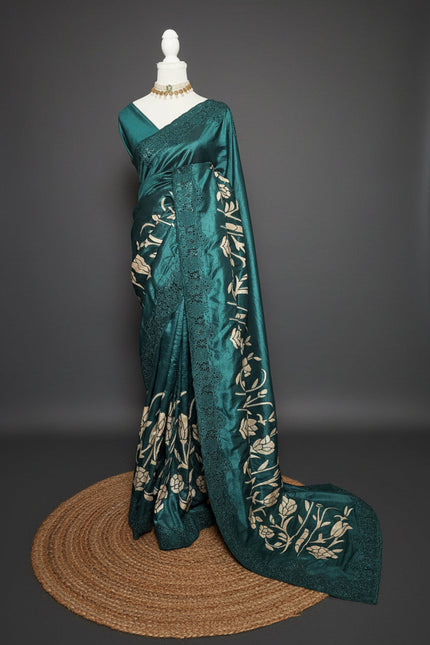 Signature Cutwork Appliqué Silk Saree
