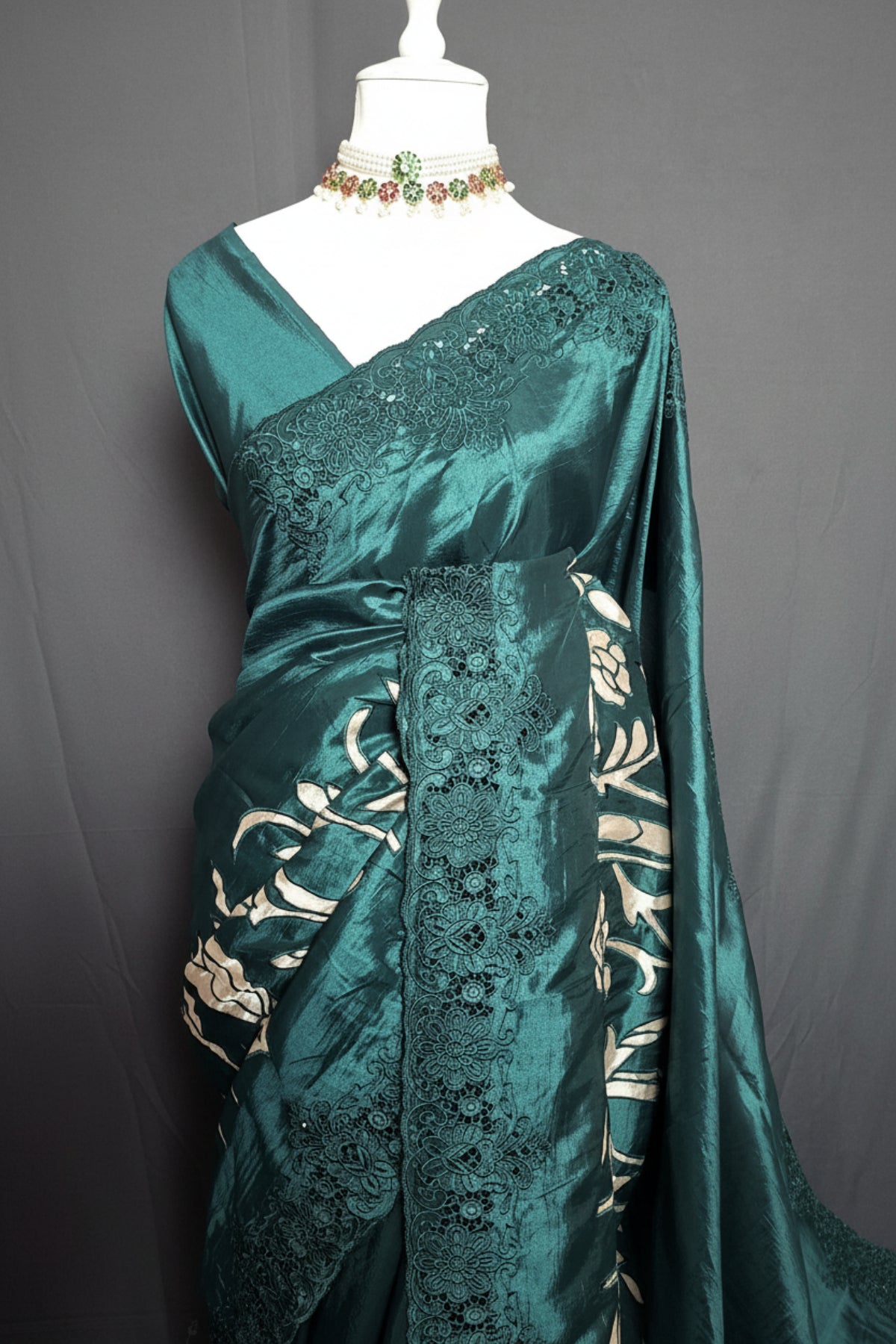 Signature Cutwork Appliqué Silk Saree