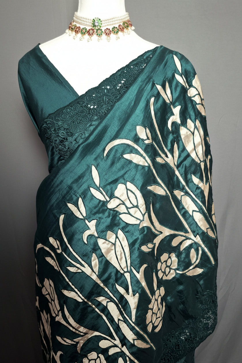 Signature Cutwork Appliqué Silk Saree