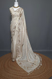 Pearl Gold Floral Viscose Silk