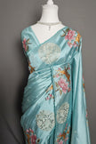 Blossom Bird Appliqué Raw Silk