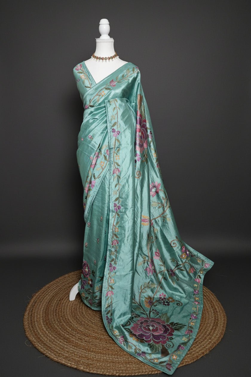 Enchanted Bloom Raw Silk