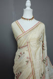 Vintage Bloom Embroidered Chanderi Saree