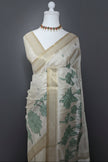 Mint Blossom Chanderi Tussar Saree