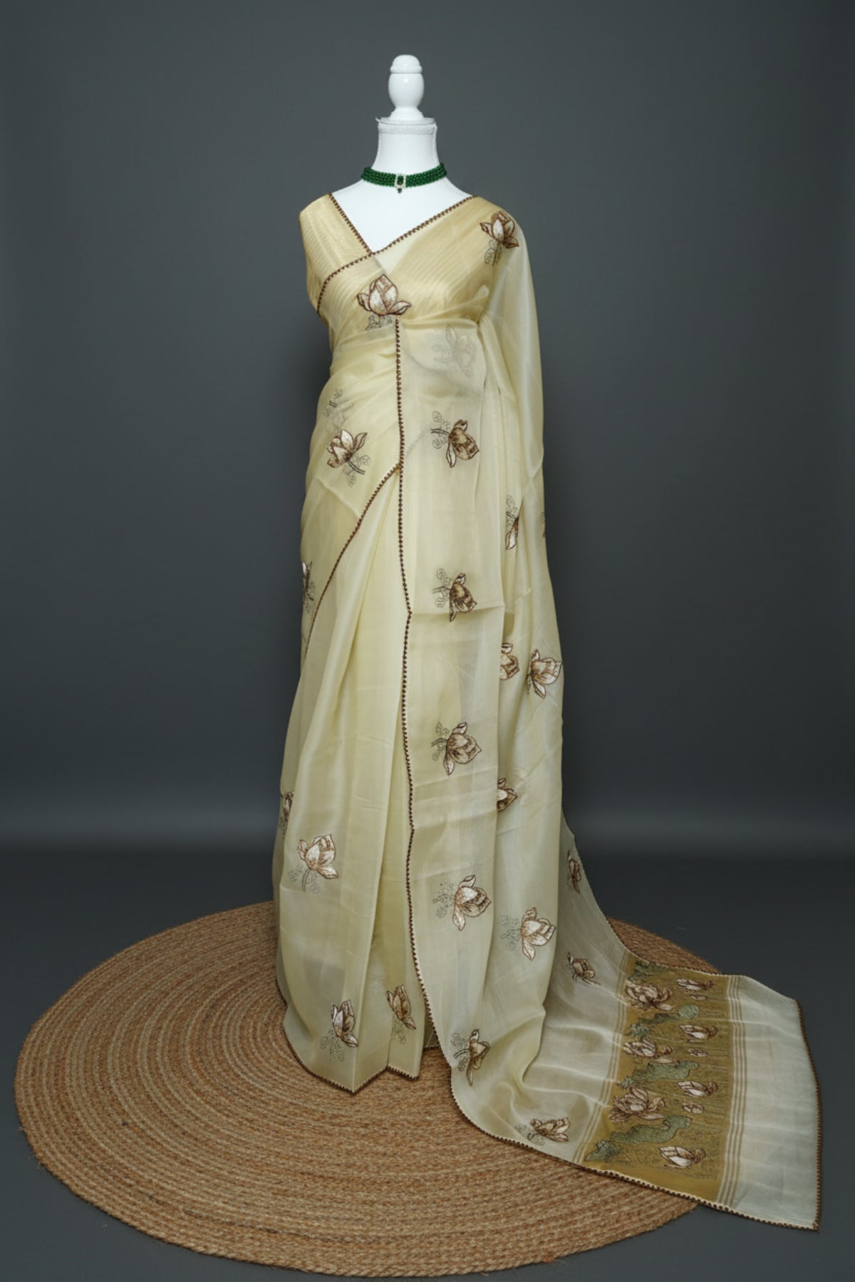 Lotus Bloom Chanderi Organza Saree