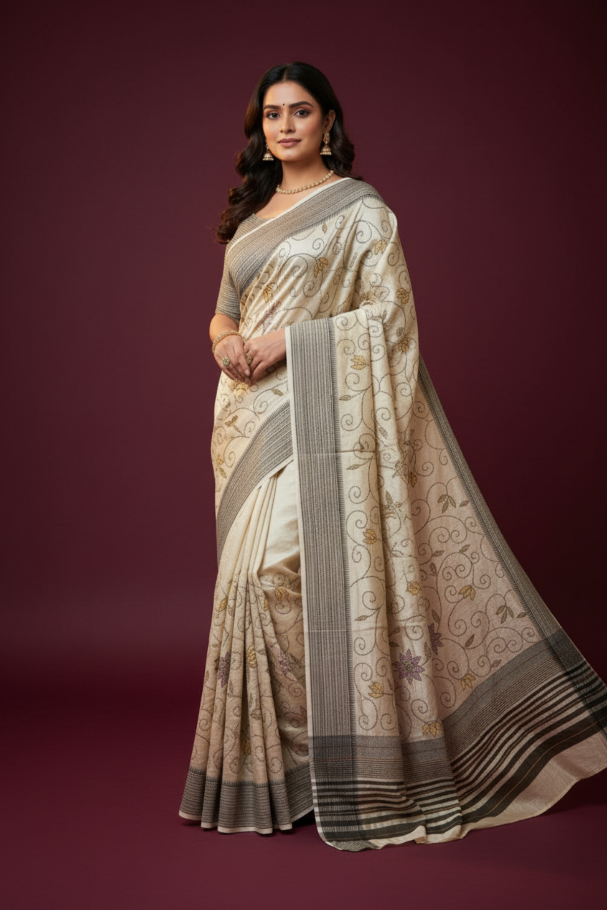 Timeless Vines Cotton Silk Saree