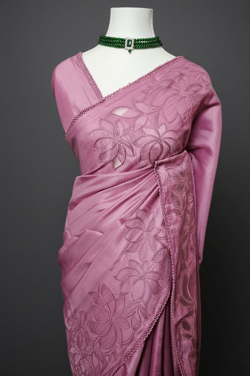 Petals in Silk Satin Tussar