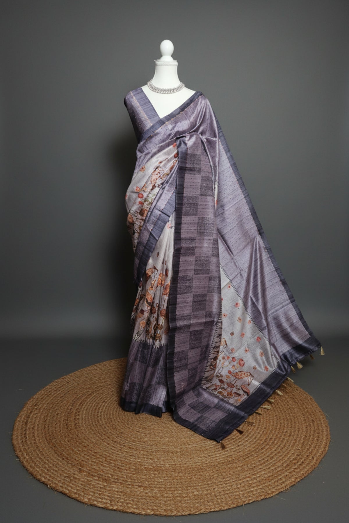 Flamingo Bloom Tussar Saree Collection