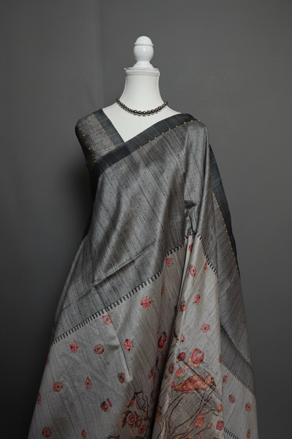 Flamingo Bloom Tussar Saree Collection