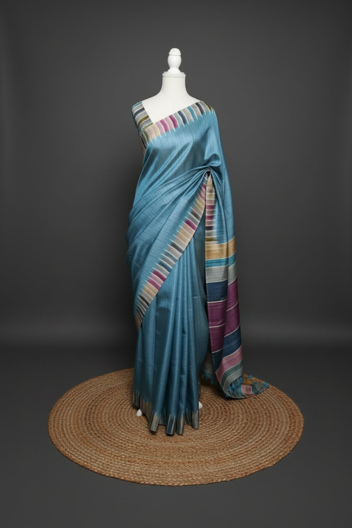 Rainbow Border Matka Silk