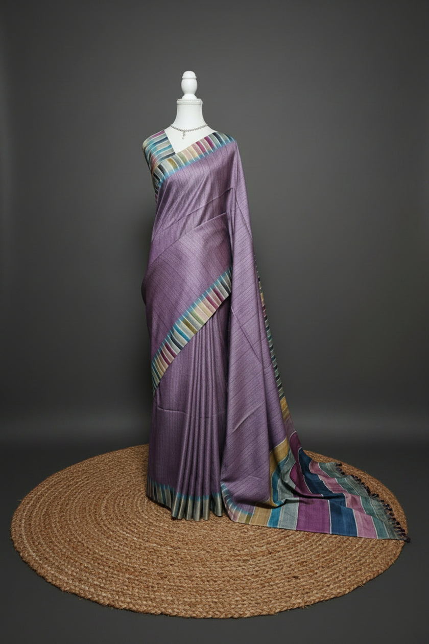 Rainbow Border Matka Silk