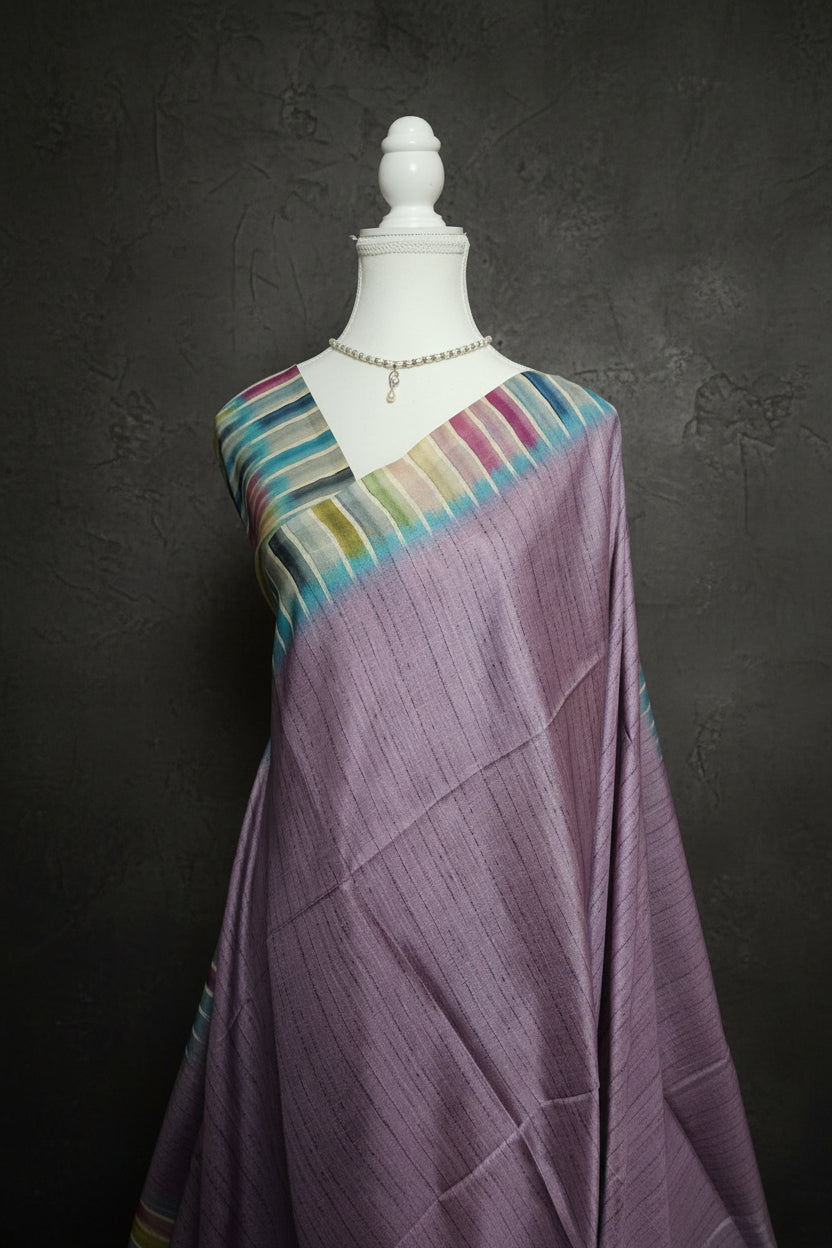 Rainbow Border Matka Silk