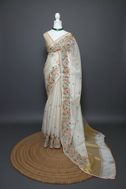 Pastel Bloom Tissue Saree