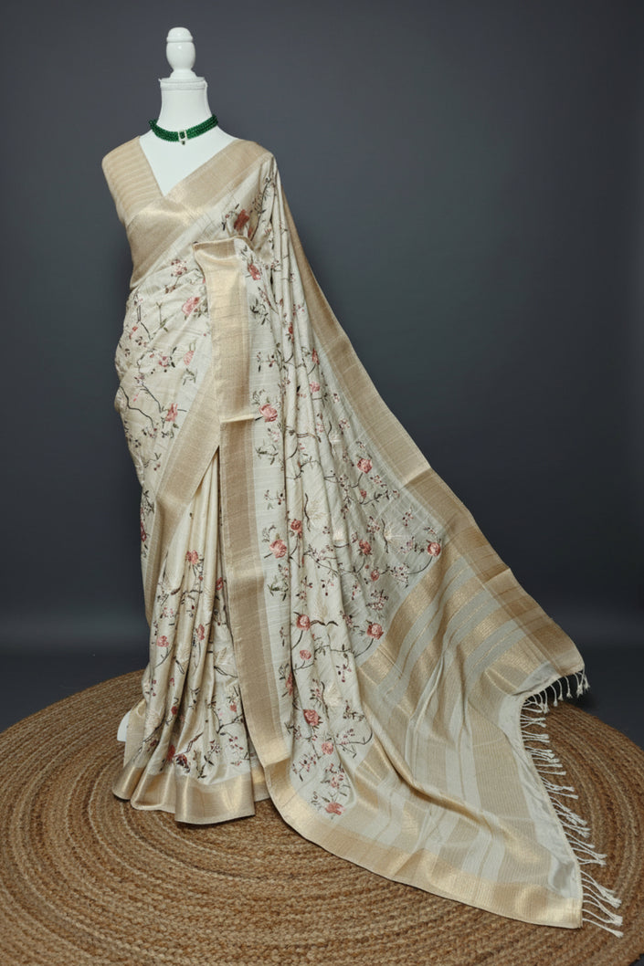 Ivory Rose Premium Tussar