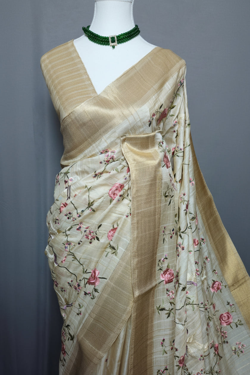Ivory Rose Premium Tussar