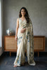 Petals in Paint-Tissue Linen Saree
