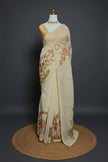 Petals in Paint-Tissue Linen Saree