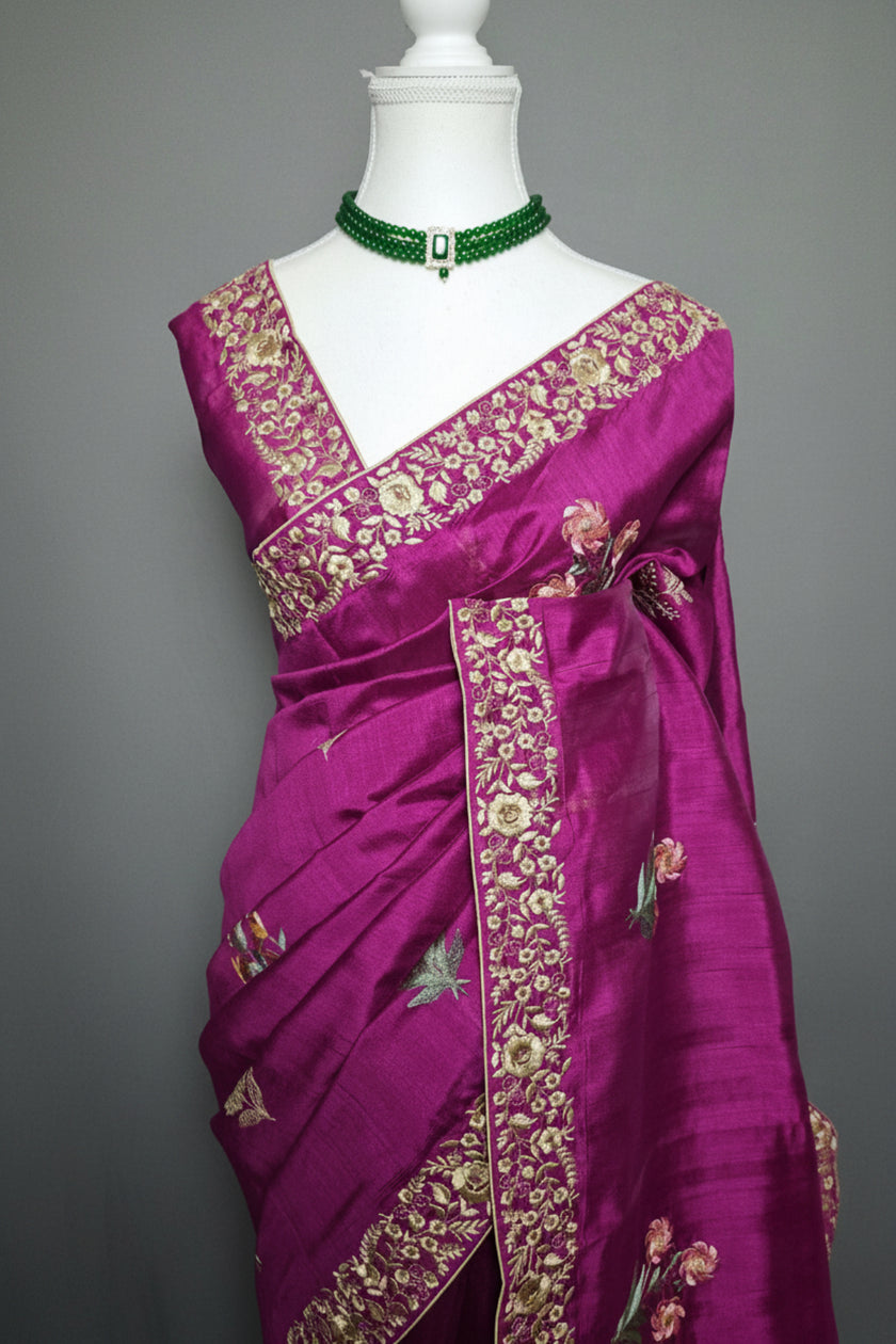 Royal Bloom Premium Semi Tussar Saree