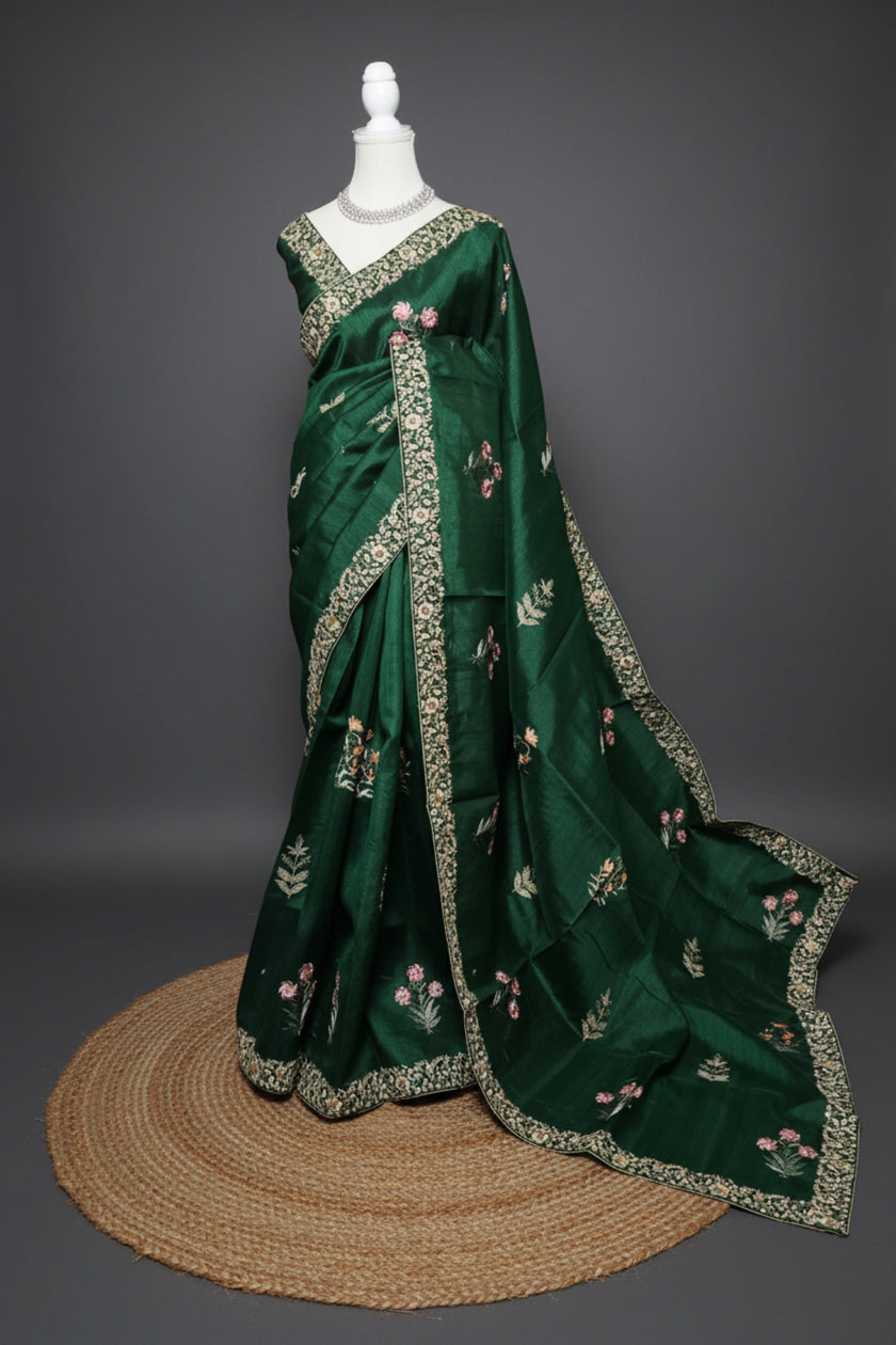 Royal Bloom Premium Semi Tussar Saree