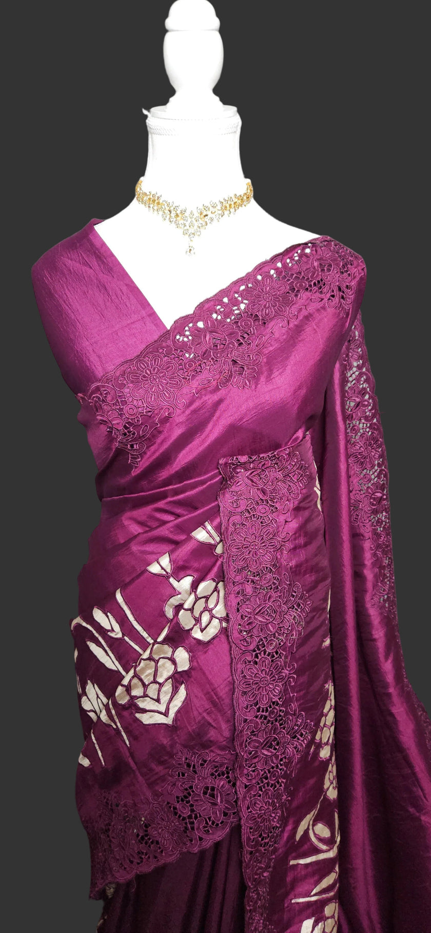 Signature Cutwork Appliqué Silk Saree
