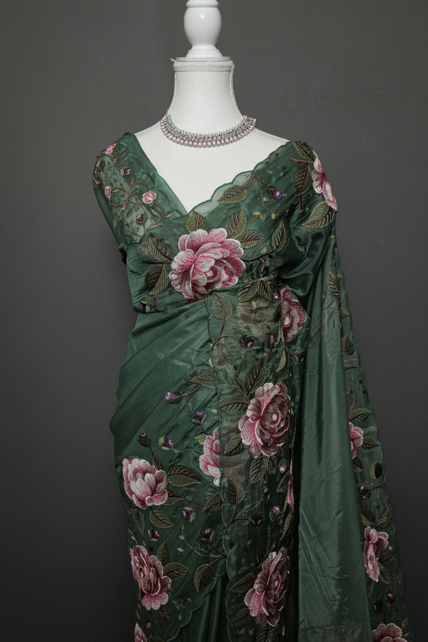 Rose Garden Soft Organza Saree