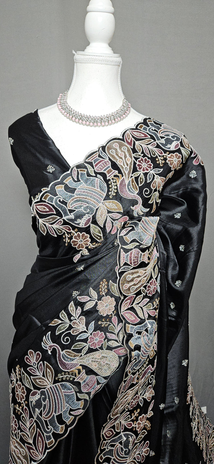Persian Garden Satin Dobby Tussar Saree