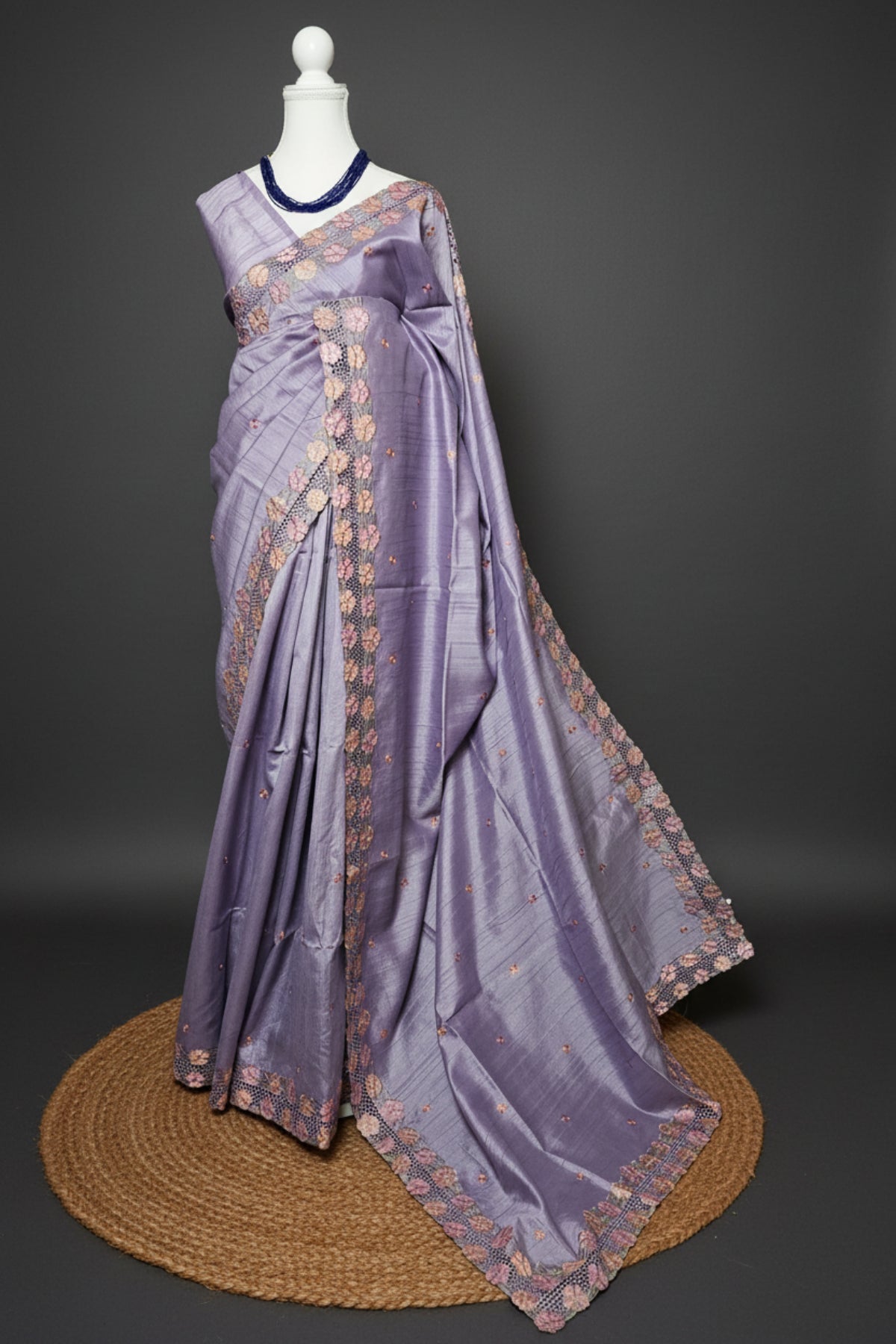 Floral Cutwork Tussar Silk