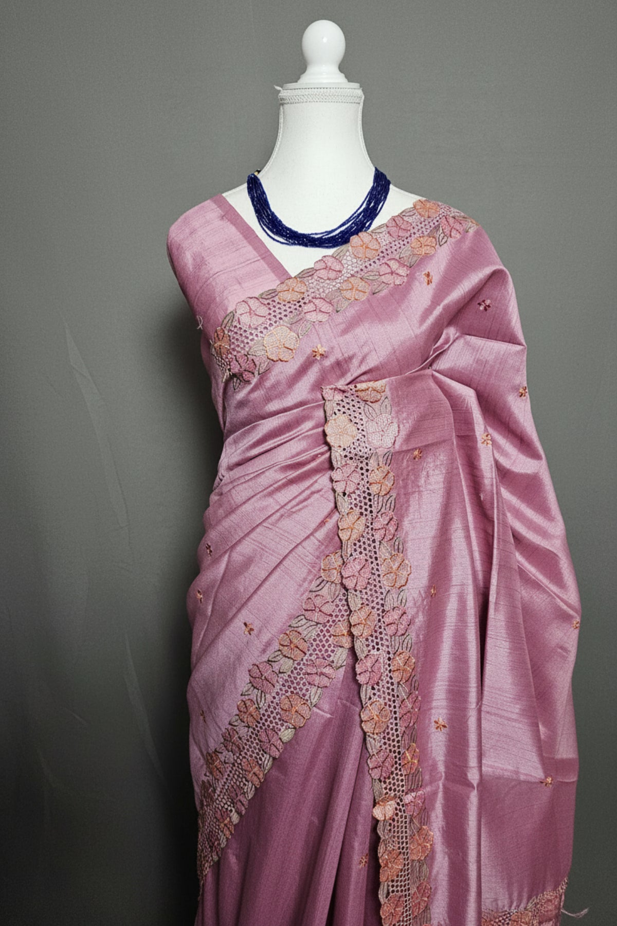 Floral Cutwork Tussar Silk