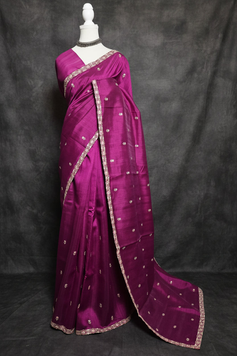 Timeless Butta Semi Tussar Saree