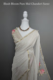 Blush Bloom Pure Mul Chanderi Saree
