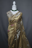 Golden Majesty Pure Kora Silk Saree