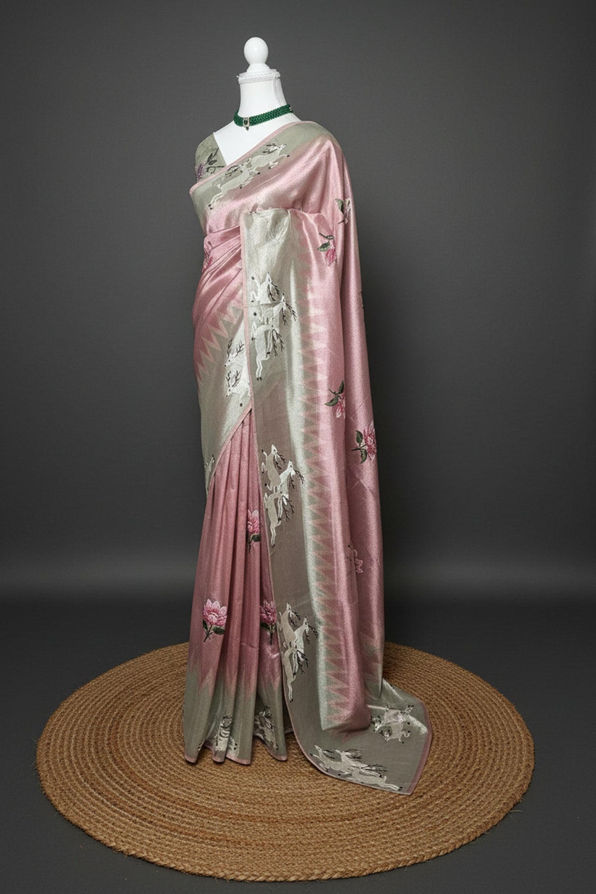 Celestial Grace Pure Kora Silk Saree