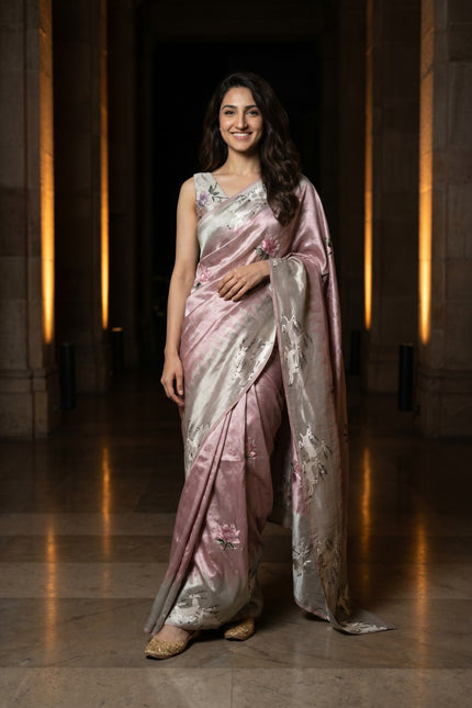 Celestial Grace Pure Kora Silk Saree
