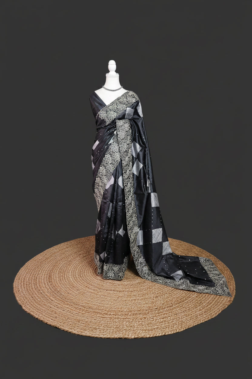 Botanical Lines  Blended Tussar Saree
