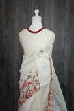 Thamara Whispers Jute Silk Saree with Satin Border & Bird Embroidery
