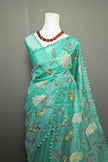 Aqua Blossom Silky Kota Saree